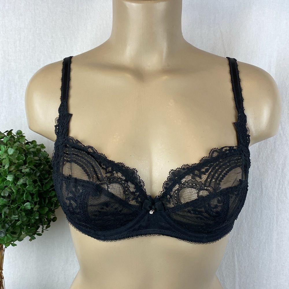 Wacoal Back Sheer Unlined Underwire Lace Cup Bra 36B